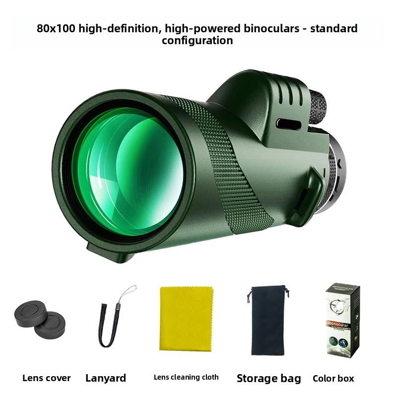 Monocular Telescope High Definition Outdoor Concert Low Light Night Vision 80X100 Telescope