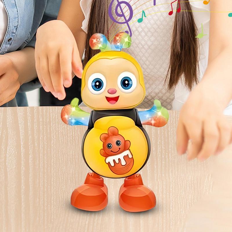 Dancing Bee Electric Toys with Musical and Lights  Electronic Cartoon Bee Preschool Learning Toys Dancing Animal Bee Singing Toy