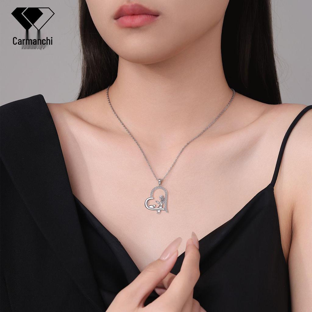 Cute Heart-Shaped Cat Pendant Necklace - Cartoon Girl Christmas Gift