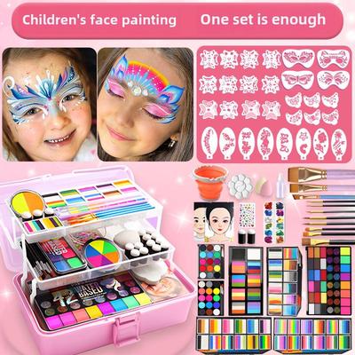 3D Washable Face Painting Kit for Kids - Water-Soluble Pigments for Festivals & Comic Exhibitions