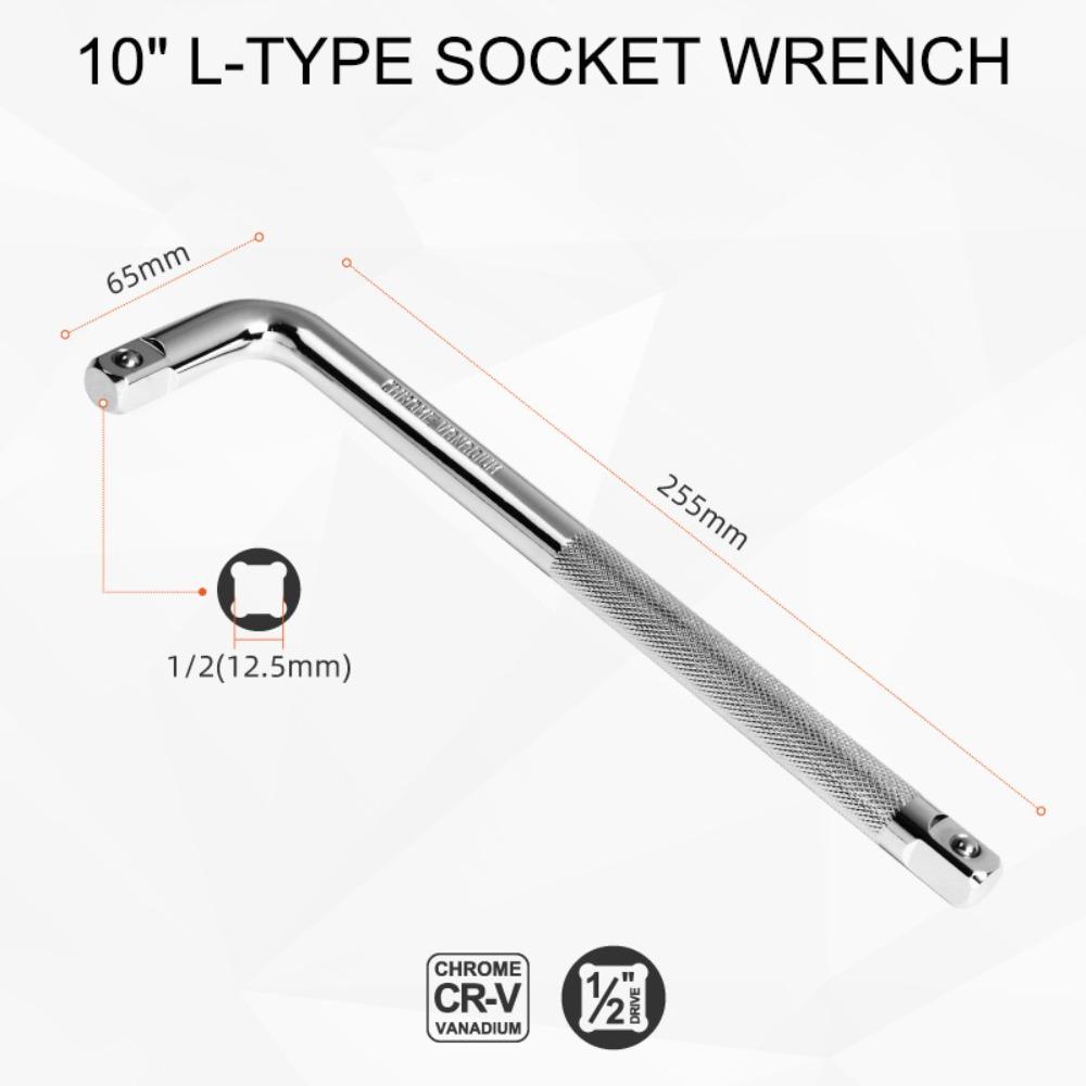 Hand Tool 1/2" Drive Socket Extension Bar CR-V Silver Breaker Bar 200-350mm Extension Bar