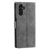 For Samsung Galaxy S25 Leather Case Splicing Stitching Wallet Stand Phone Cover with Strap