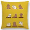 Mais Novos Animais Yoga Estampas de Desenho Animado Engraçadas Capa de Almofada Alpaca Coelho Dachshund Bull Terrier Hipopótamo Cães Panda Capa de Almofada para Sofá