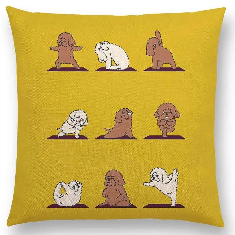Mais Novos Animais Yoga Estampas de Desenho Animado Engraçadas Capa de Almofada Alpaca Coelho Dachshund Bull Terrier Hipopótamo Cães Panda Capa de Almofada para Sofá