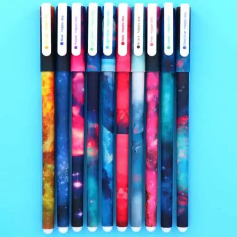 10 Pcs/Kit Adorable Color Pen Flower Animal Starry Star Sweet Flora Colored Gel Pen 05mm Pens for School Kawaii Korean Stationary