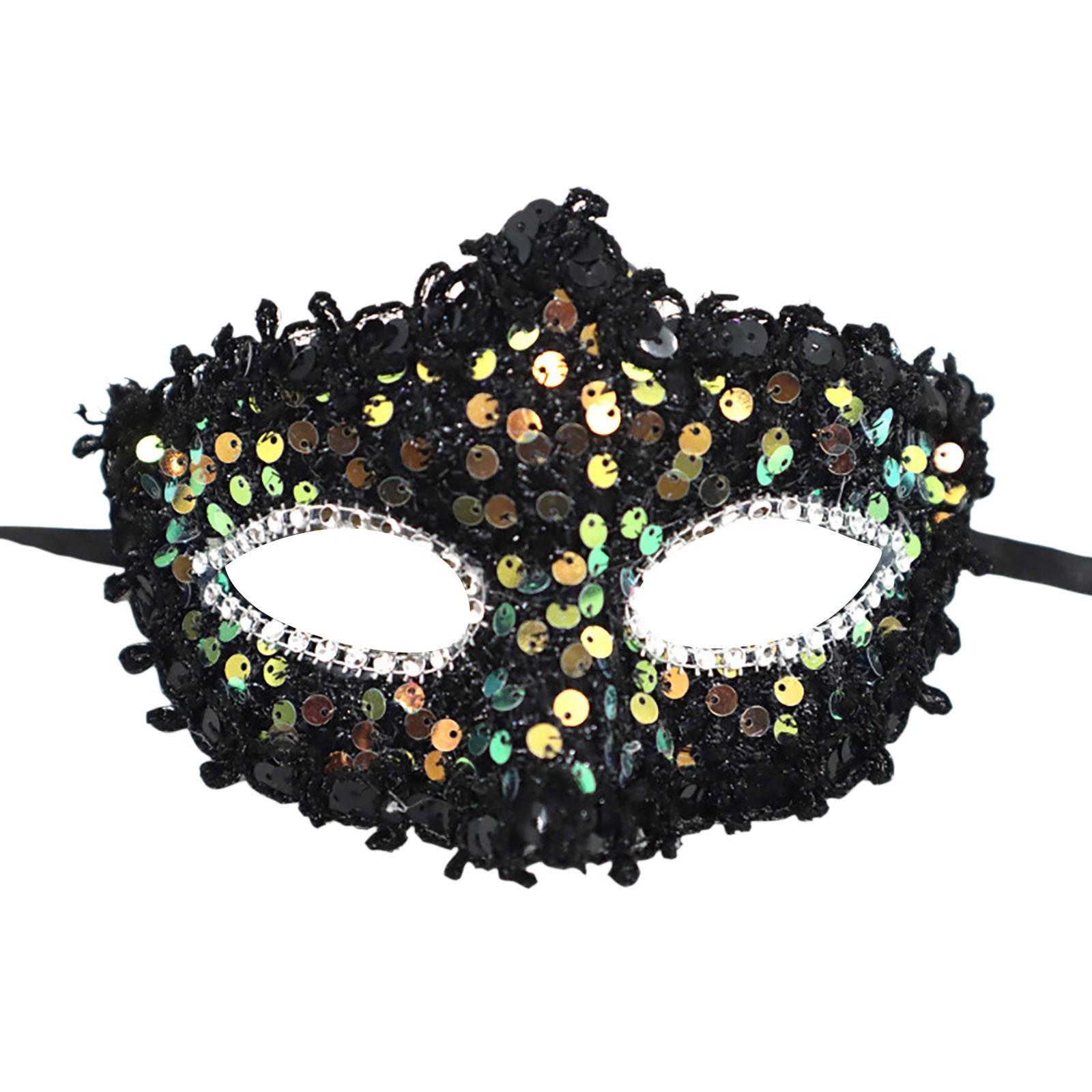 

Carnival Party Princess Masquerade Masquerade Hand-held Stick Female Side Butterfly Rim Dragon Pattern Cloth Sequin Mask