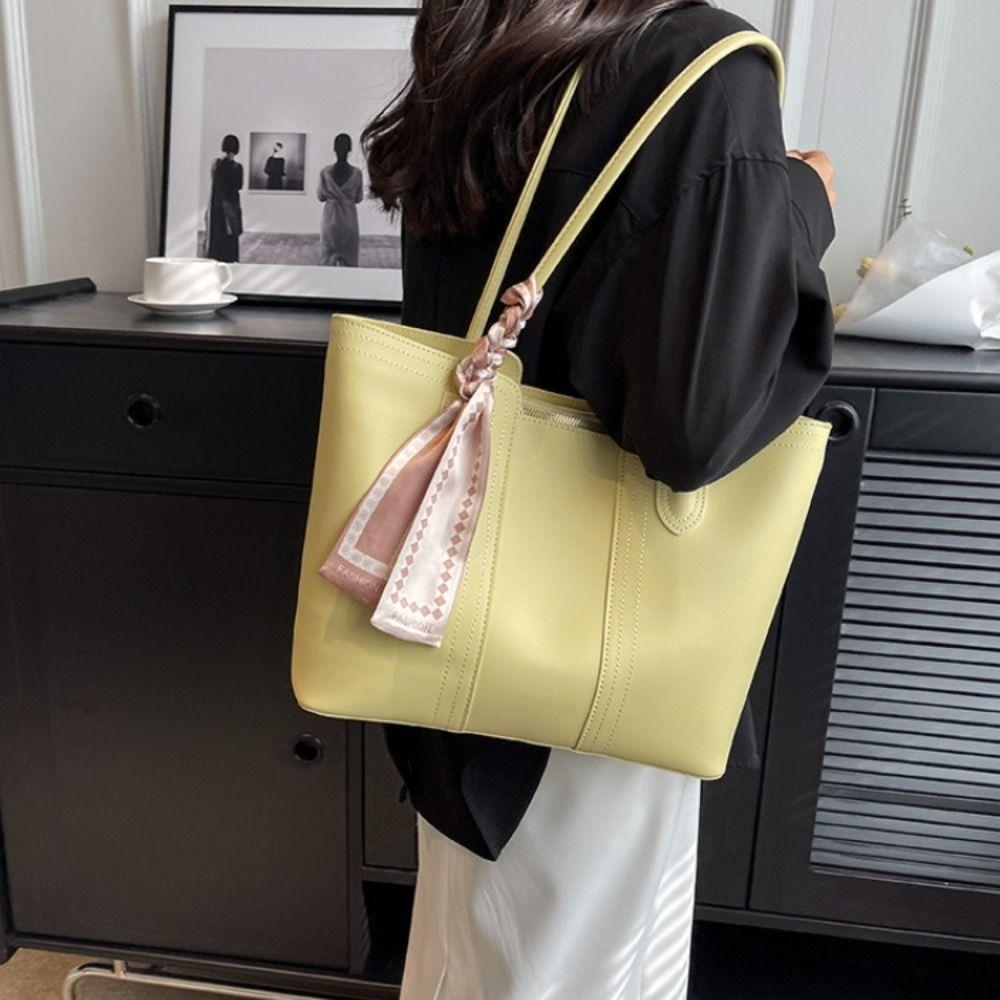 Silk Scarf One Shoulder Bag Korean Style Women Handbag Underarm Bag Tote Bag  Shopping
