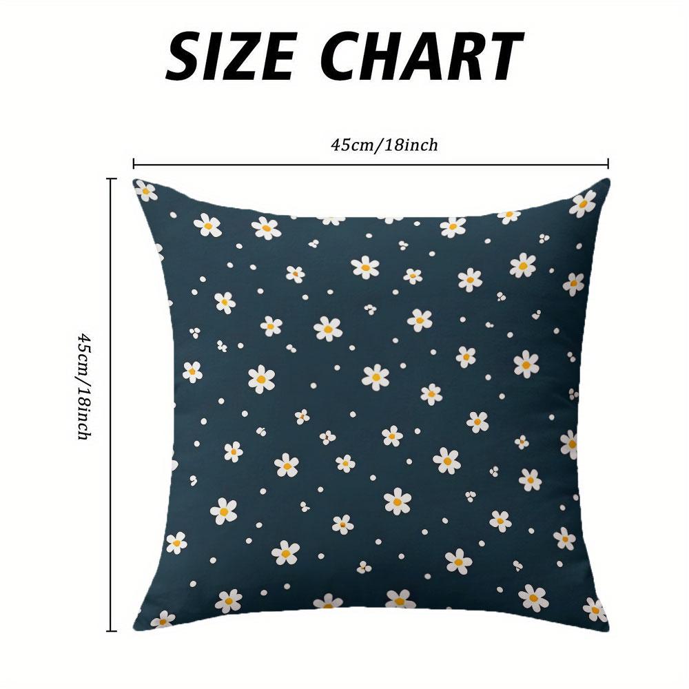 Daisy Dot Square Jacquard Pillow Cover for Sofa Office Waist Cushion Cover Home Decorative Pillowcase
