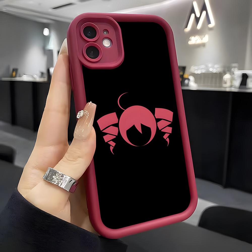 K-Kasane Teto Telefoonhoesje Voor IPhone Air 17 Pro Max 16 E 15 14 Pro Max 13 12 11 Mini Plus Zacht Siliconen Wijnrood Hoesje
