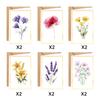 12pcs Vintage Floral Greeting Cards Set with Envelopes, Elegant Flower Invitations for Wedding Birthday Party Decor