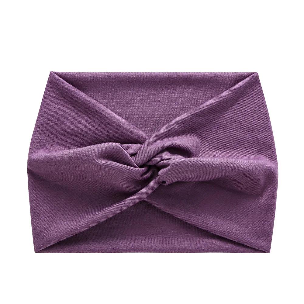 Simple Soild Color Twisted Extra Large Thick Wide Headbands Elastic Turban Workout Sports Hair Band Headwear