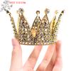 Hot Crown Cake Topper Crystal Pearl Tiara Kids Hair Ornament Birthday Party Supplies