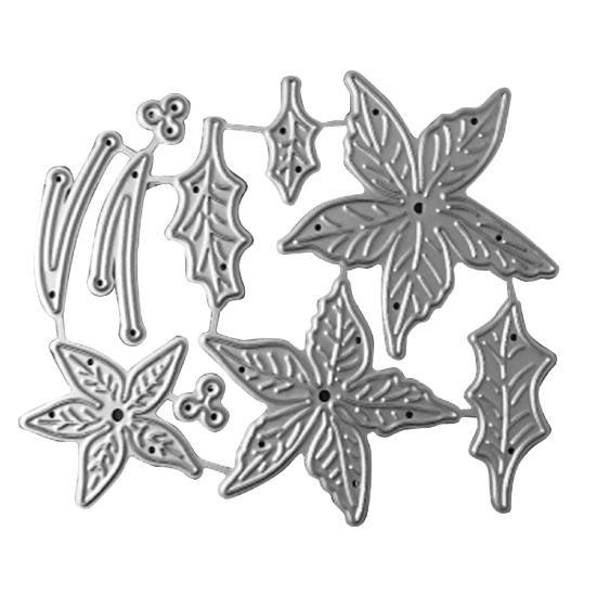 

Режущие штампы Легкие многоразовые DIY Цветочные штампы для резки металла на Рождество серебряный