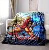Custom Name Iron Man Flight Flannel Blanket Throw Blanket Soft Warm Sofa Bed Decor Unique Gift