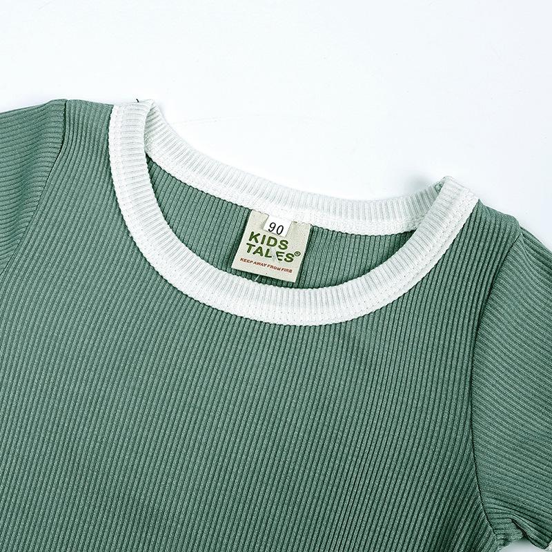 Dětské oblečení Letní chlapecké a dívčí Dvoudílná sada pro miminka Dětská domácí sada s krátkým rukávem a šortkami