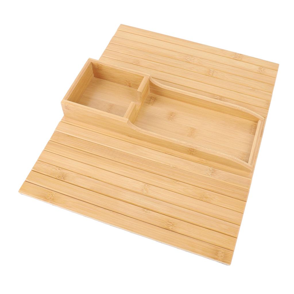 Sofa Armrest Tray Bamboo Wood Couch Armrest Organizer Foldable Couch Cup Holder for Mobile Phone Bre