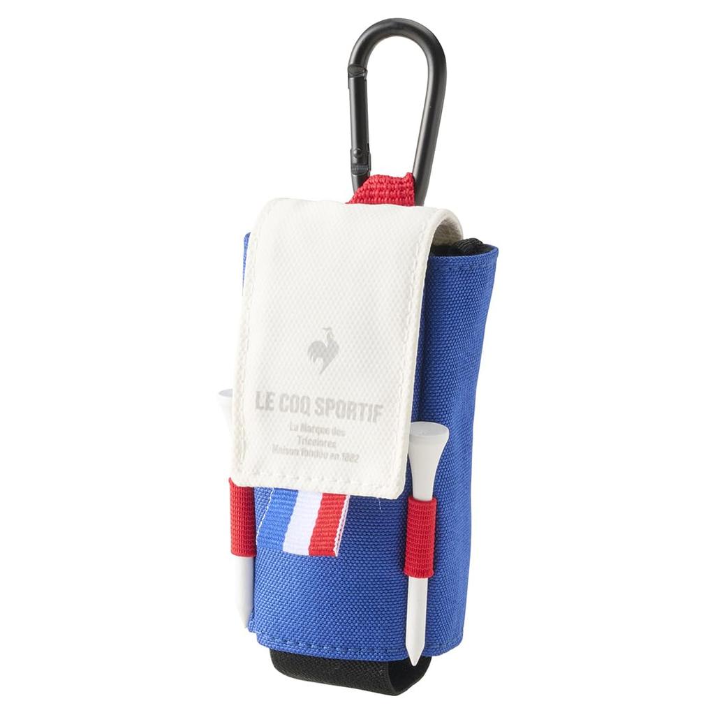 Coq Ball Holder for 2 with 2 Tees and Carabiner Sporty Golf LG5SBZ01M WH00 [Le Sportif] (White)