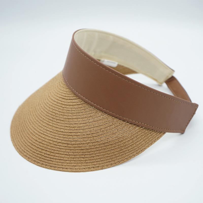 Versatile Paper Woven Sod Woven Empty Top Hat Duck Tongue Straw Hat Men And Women Summer Sunshade Sun Protection Beach Tide