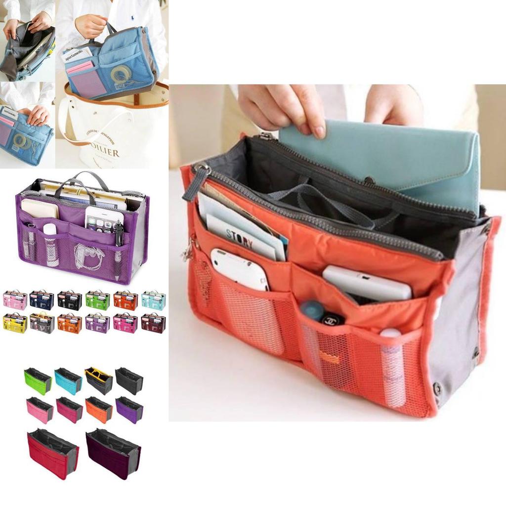 Spacious Modern Double Zipper Polyester Makeup Bag For Travel Cosmetics And Toiletries