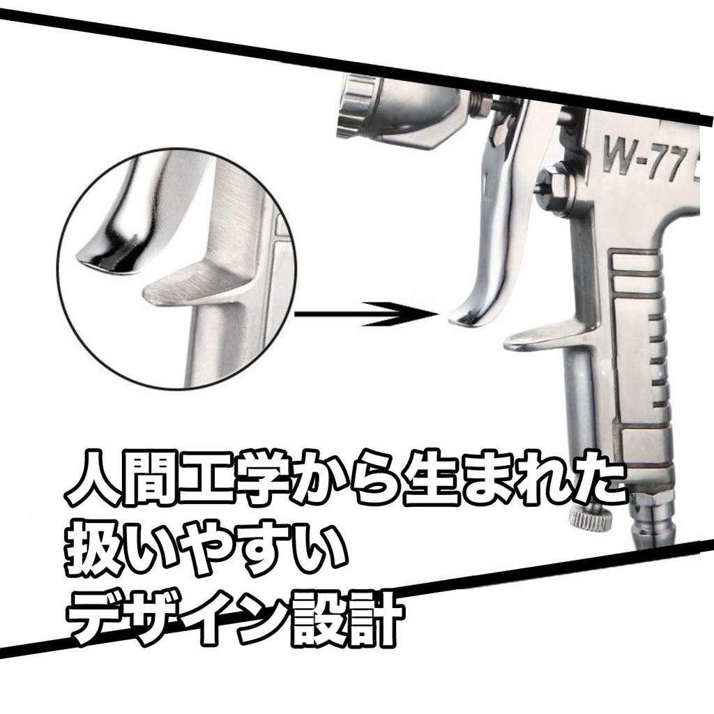 A'sTool Gravity-Fed Spray Gun W-77 with 400cc Tank Capacity and 2.5mm Diameter