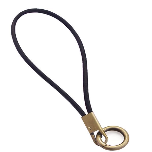 Vintage Cowhide Rope Keychain: Durable Anti-Lost Phone & ID Neck Lanyard with Spring Ring.