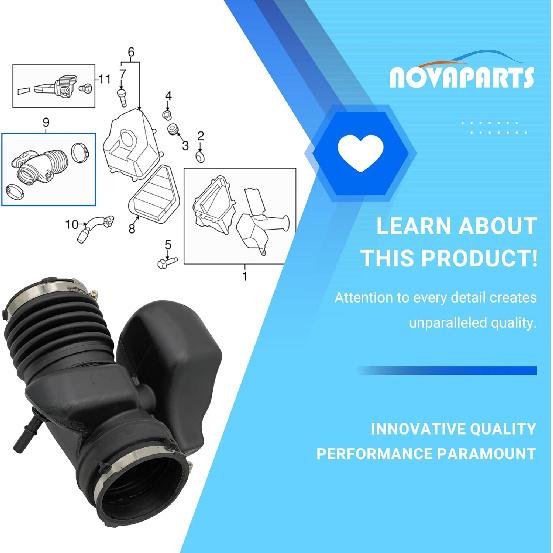 696-019 Engine Air Intake Hose for 2012-2017 Buick Enclave Chevy Traverse GMC Acadia 3.6L V6 DOHC Replaces # 20871478 696019
