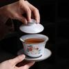 160ml Ceramic Gaiwan Ru Kiln Three-Talent Gaiwan Vintage Tea Bowl