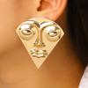 Abstract Face Statement Earrings Bold Geometric Tribal Inspired Jewelry