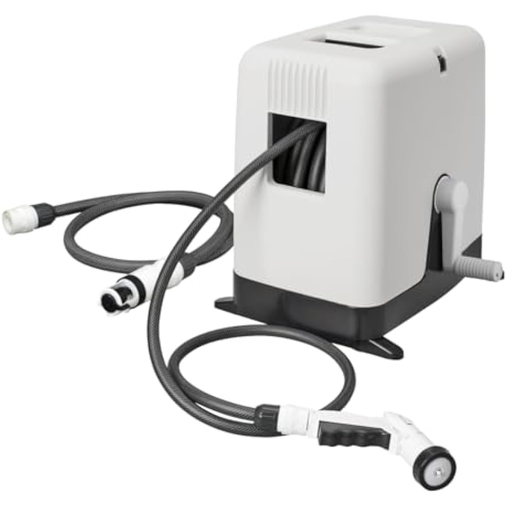Takagi (Takagi) Horse Hose Reel 30m 4 Water Shape Cover with Legs BOXY Twister RC330CG Charcoal G...