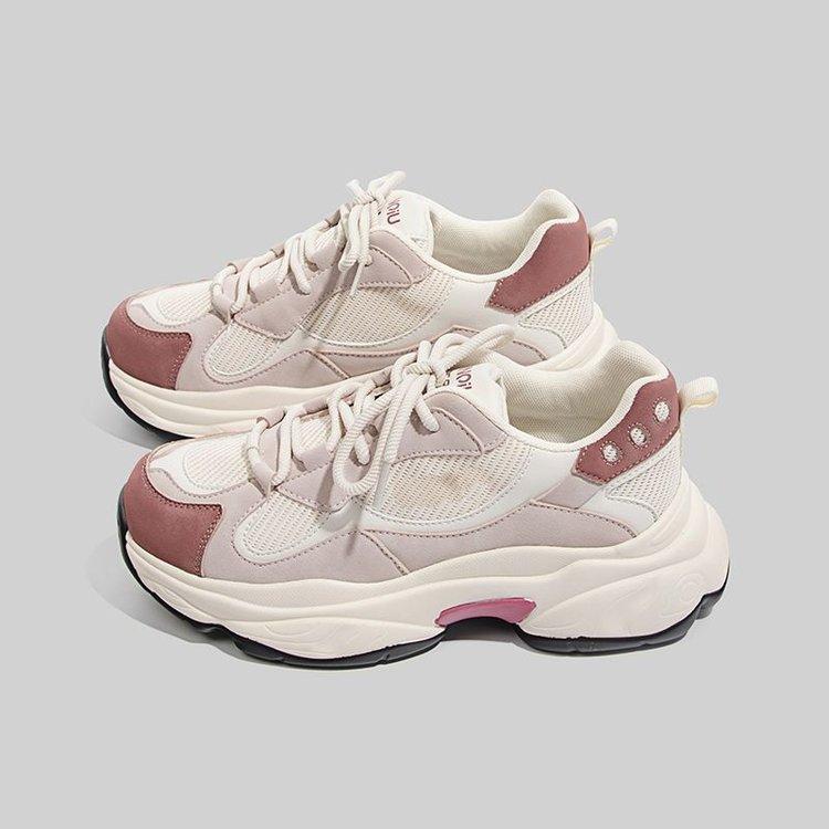 Internet celebrity 2025 spring and autumn new milk cover dad shoes women thin thin professional running shoes sports shoes tide
