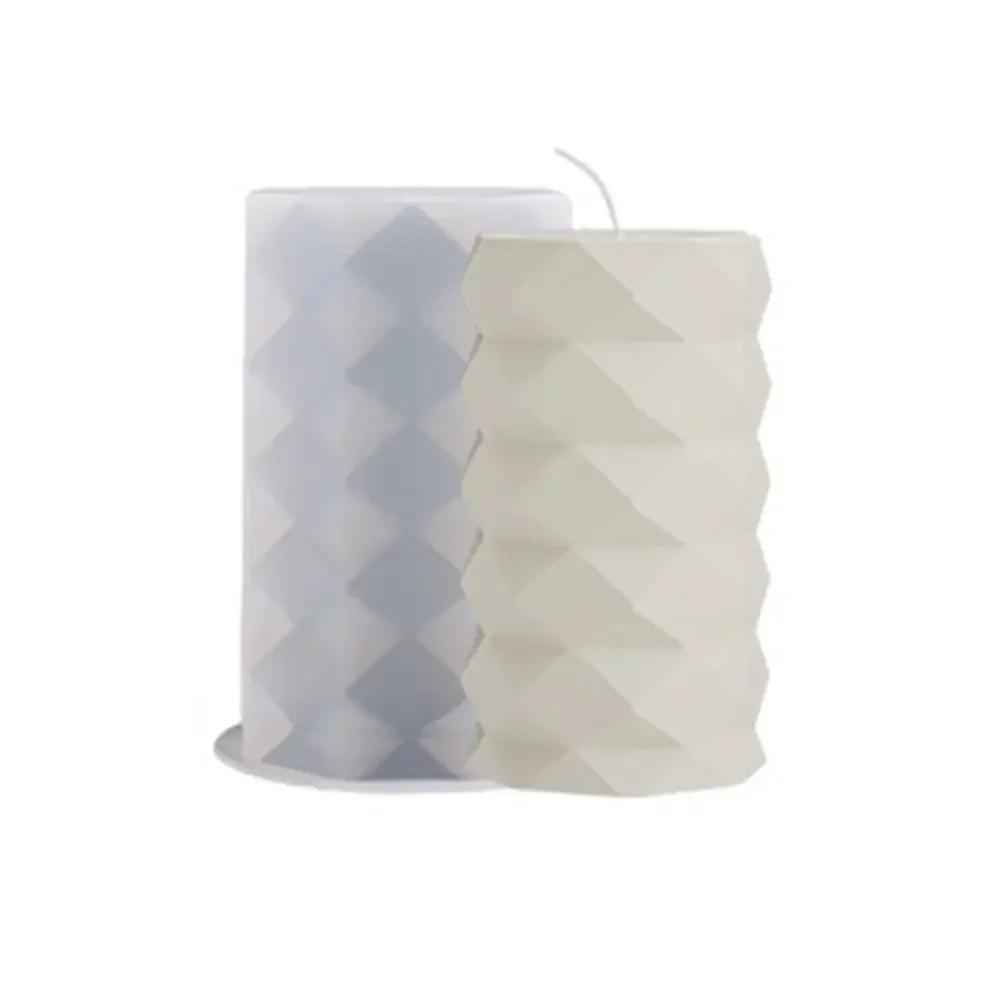 3D Cylinder Candle Mold DIY Candle Silicone Mold Cake Resin Molds 3D Art Wax Candle Making Mould Silicone Handmade Soap Molds