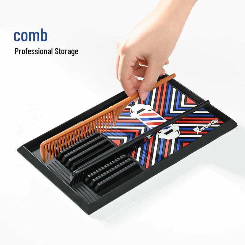 

PVC Anti-Slip Hairdresser Tail Mat for Scissors and Comb Storage New Small Hairdressing Mat