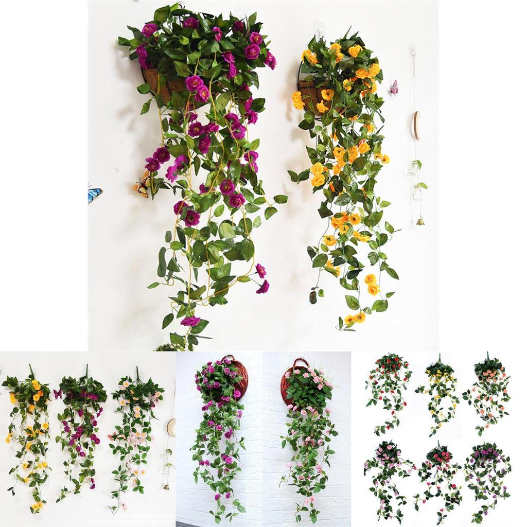 Beautiful 100cm Artificial Flowers Silk Rose Fake Garland Vine Ivy Plant Leaves For Stunning Home Decor
