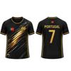 Unisex 2026 Portugal Flagge Fußball Gedenk-T-Shirt Atmungsaktiv Outdoor Training Herren Damen Lässig Kurzarm Trikot