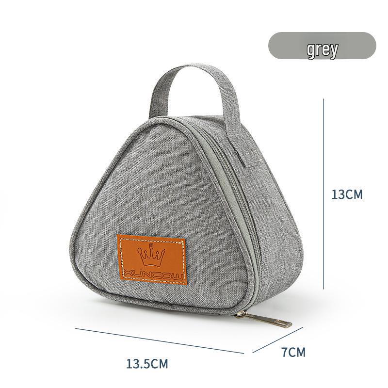 

Мини-милый изолированный ланч-бокс для детей - треугольный мешок для яиц и переноска для пикника серый