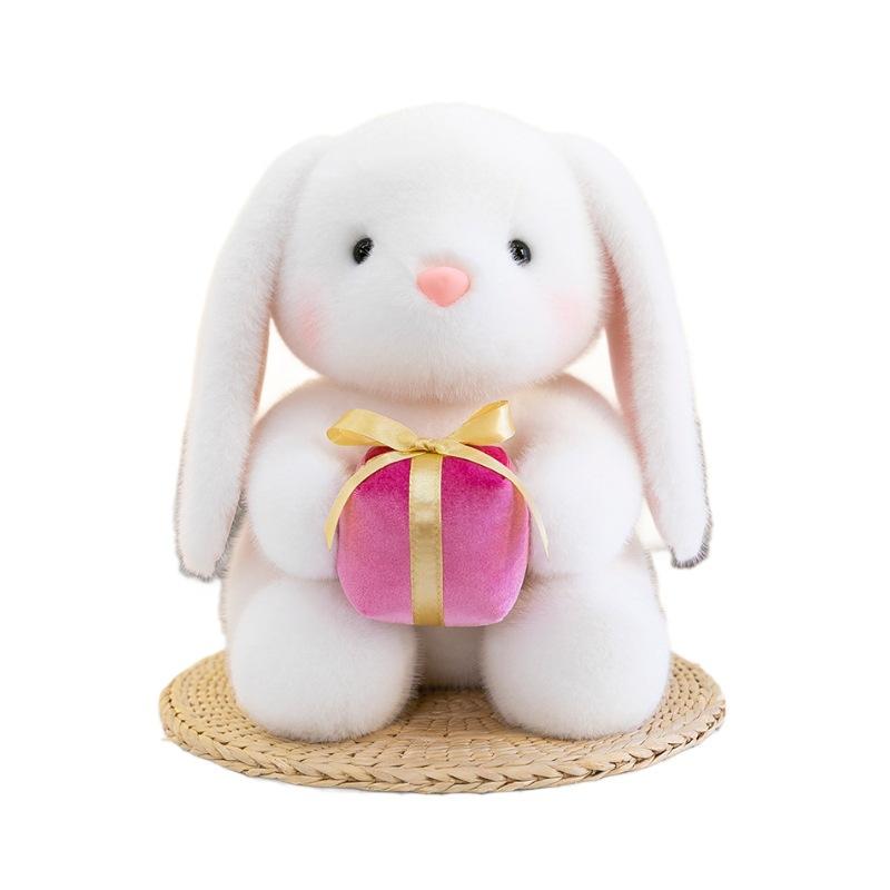 Super Cute Summer Apple Hug Rabbit Plush Toy Wedding Sprinkle Rose Doll Milk Rabbit Home Decoration