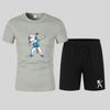 2026 Nuova Moda Casual T-shirt Pantaloncini Set Due Pezzi Stampa Lettere 3D Tuta Estiva da Esterno da Uomo