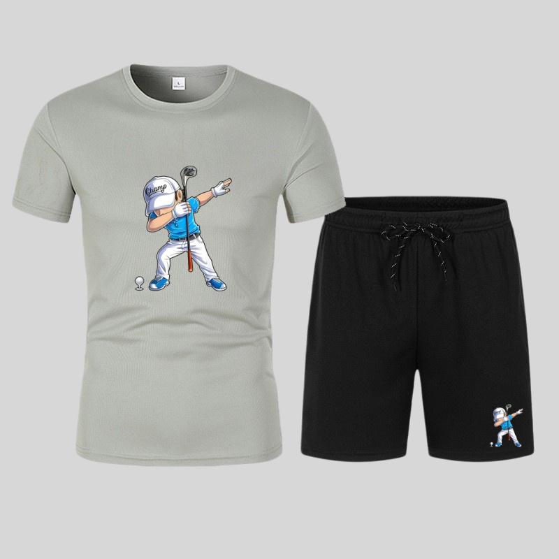 2026 Nuova Moda Casual T-shirt Pantaloncini Set Due Pezzi Stampa Lettere 3D Tuta Estiva da Esterno da Uomo