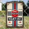 Metal Poster Martini Racing Team Vintage Auto Poster Red Blue Stripes Garage Wall Art