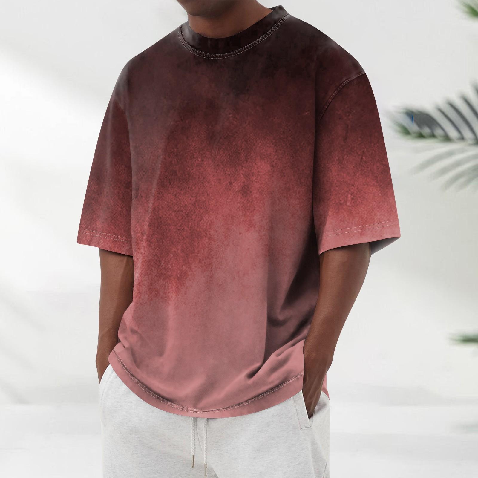 

Summer Men s Popular T-shirt Printed Round Neck Short Sleeve T-shirt XXL червоний