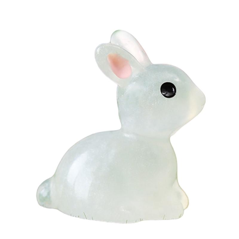 Glowing Rabbits Figurine Light Emitting Resin Decorations for Bedroom or Microlandscape Gardening Figurines 20PCS