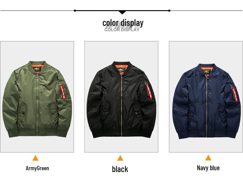 Men's Plus Size Stand Collar Cotton Jacket - Autumn/Winter Casual Loose Fit, European/American Style, Aviator Design, Available Up To 6XL.