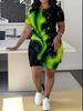 Butterfly Ladies Casual Suit Short Sleeve Shorts 1D Digital Flower Printing Fashion T-Shirt Two-piece Set