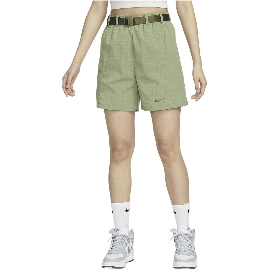 Nike Sportswear Solid Woven Breathable Mid-Rise Casual Shorts Women Shorts Oil-Green HJ3945-386