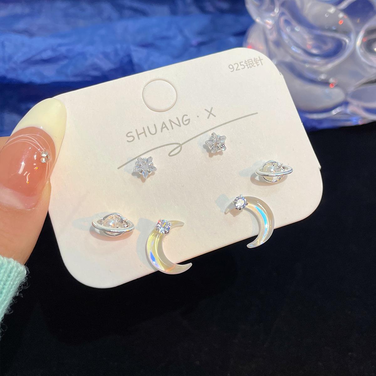 

Серьги-иглы Summer Moon Silver Starry Sky — минималистичный ледяной дизайн для женщин