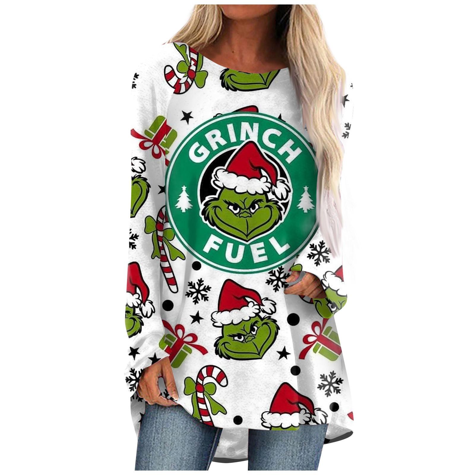 

Женская повседневная модная блузка средней длины с длинным рукавом и принтом XL зелёный