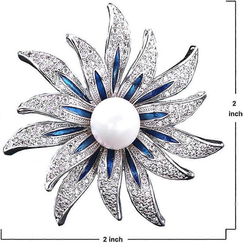 Brooch Pins for Women Fashion Flower Rhinestone Jewelry