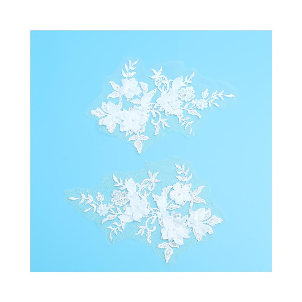 Polyester Silk Beads To Flower White Embroidery Clothing Accessories Women'S Clothing Children'S Clothing Hanfu Lolita Lace Fabric Lace