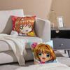 Magical Cute Japanese Anime CCardcaptor Sakura Cushion Cover Pillowcase Short Plush Invisible zipper Room Sofa Cushion Cover