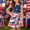 Girls' Summer Princess Dress - A-Line Vest Splice Dress Independence Day